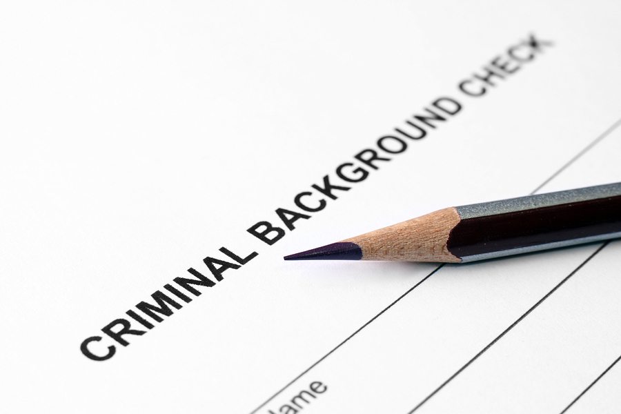 criminal record form and pencil