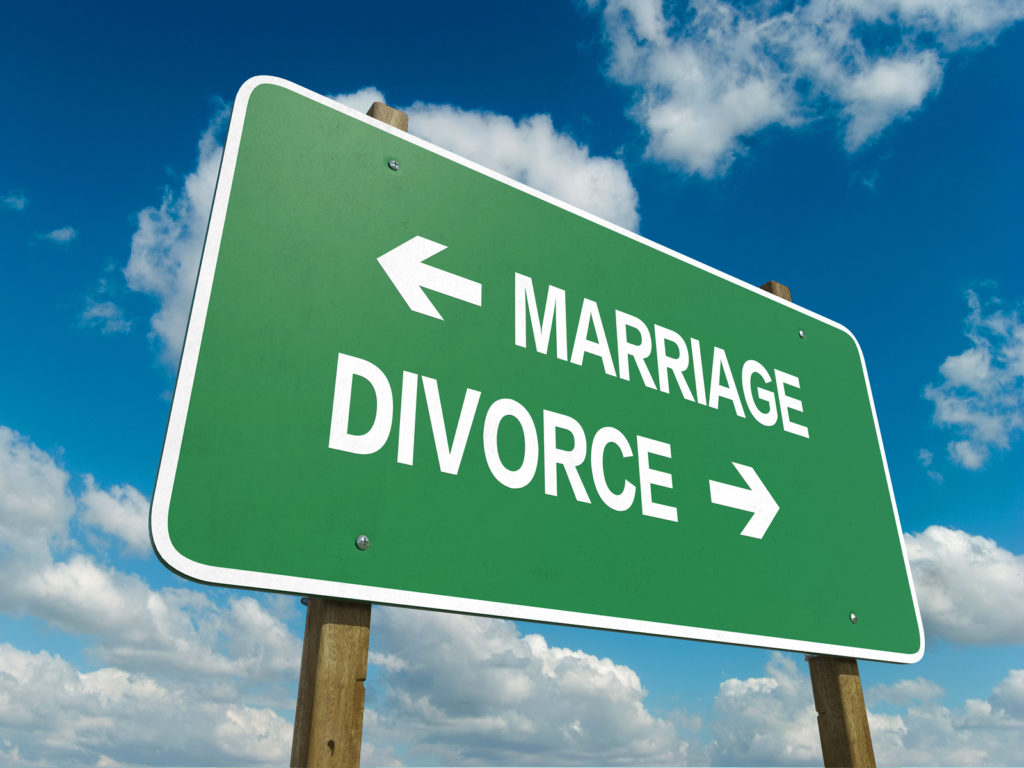 marriage divorce separation annulment road sign